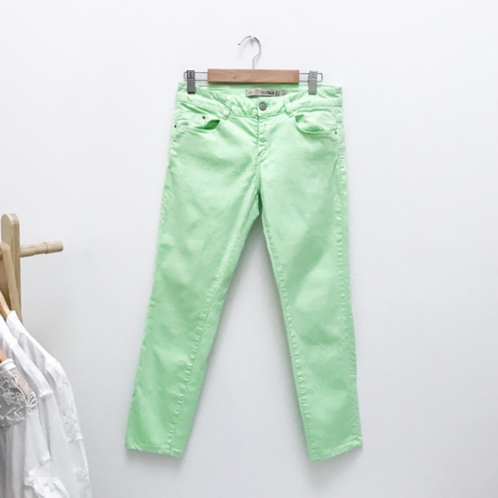Zara Skinny Jeans Mint Green Premium Wash - Size 6